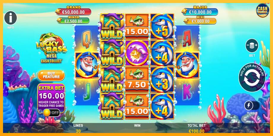 Lucky Bass Mega Cash Collect lošimo automatas už pinigus, paveikslėlį 2