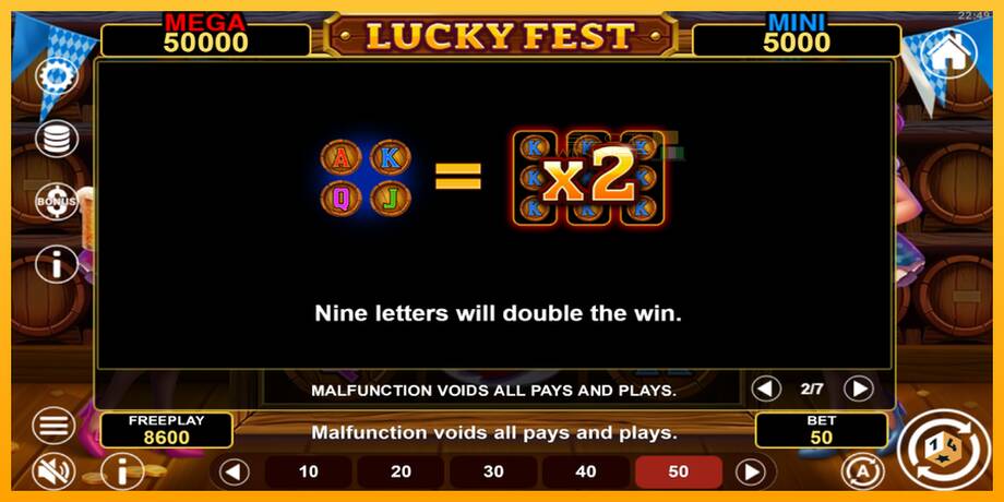 Lucky Fest Hold & Win lošimo automatas už pinigus, paveikslėlį 6