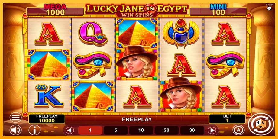 Lucky Jane in Egypt Win Spins lošimo automatas už pinigus, paveikslėlį 1