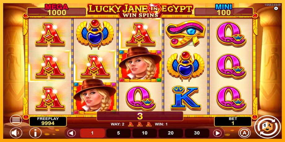 Lucky Jane in Egypt Win Spins lošimo automatas už pinigus, paveikslėlį 2