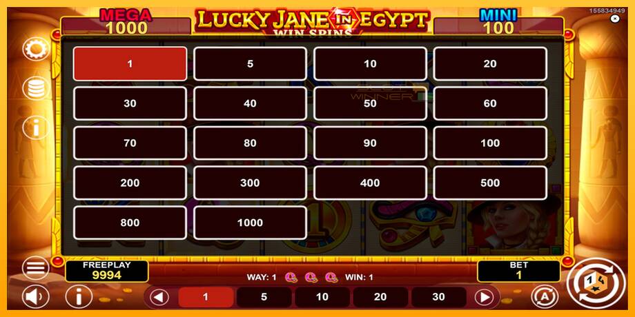 Lucky Jane in Egypt Win Spins lošimo automatas už pinigus, paveikslėlį 5