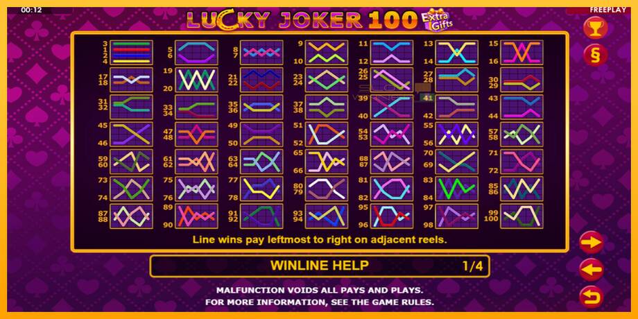 Lucky Joker 100 Extra Gifts lošimo automatas už pinigus, paveikslėlį 6