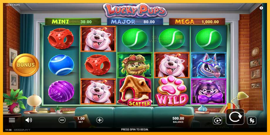 Lucky Pups lošimo automatas už pinigus, paveikslėlį 2