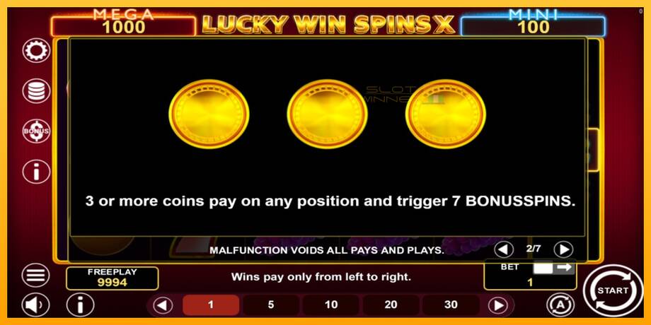 Lucky Win Spins X lošimo automatas už pinigus, paveikslėlį 5