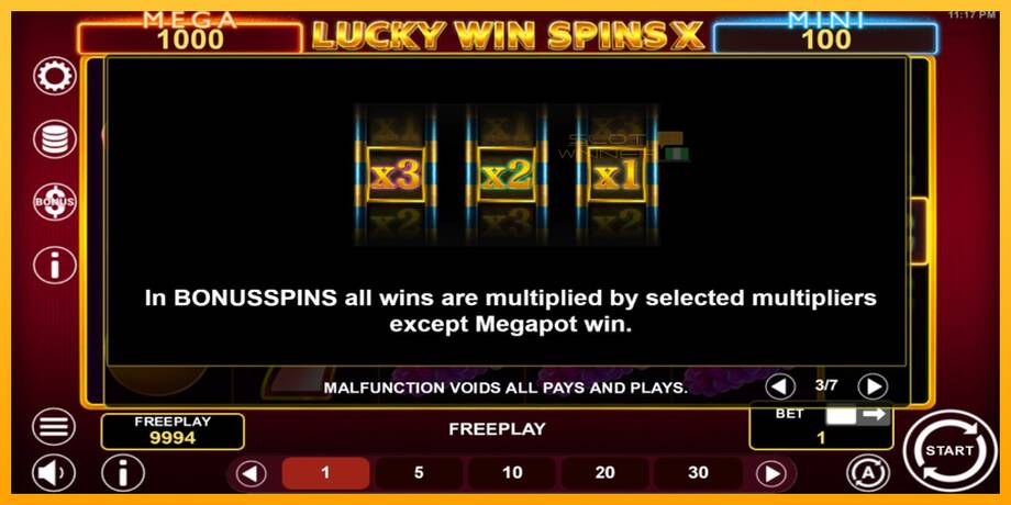 Lucky Win Spins X lošimo automatas už pinigus, paveikslėlį 6