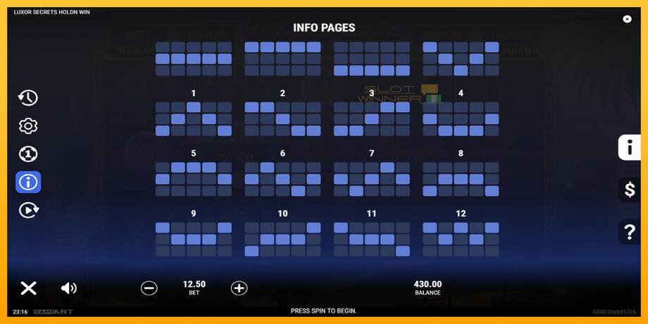 Luxor Secrets Holdn Win lošimo automatas už pinigus, paveikslėlį 7