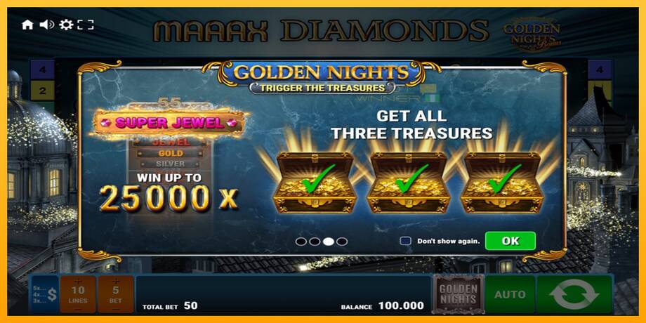 Maaax Diamonds Golden Nights lošimo automatas už pinigus, paveikslėlį 1