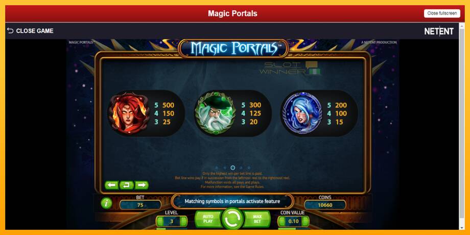 Magic Portals lošimo automatas už pinigus, paveikslėlį 6