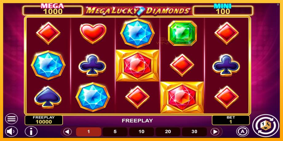 Mega Lucky Diamonds Hold & Win lošimo automatas už pinigus, paveikslėlį 1