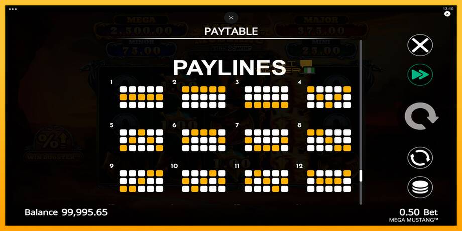 Mega Mustang lošimo automatas už pinigus, paveikslėlį 7