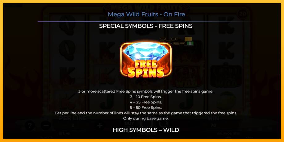 Mega Wild Fruits - On Fire lošimo automatas už pinigus, paveikslėlį 5