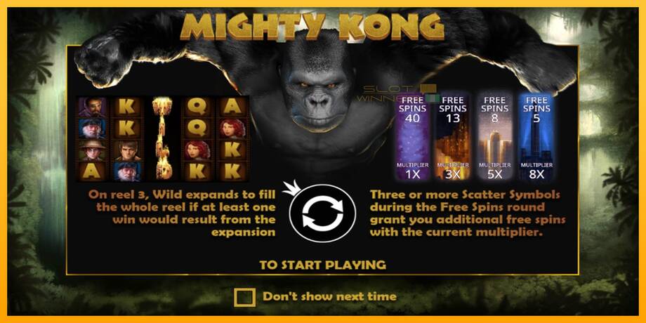 Mighty Kong lošimo automatas už pinigus, paveikslėlį 1