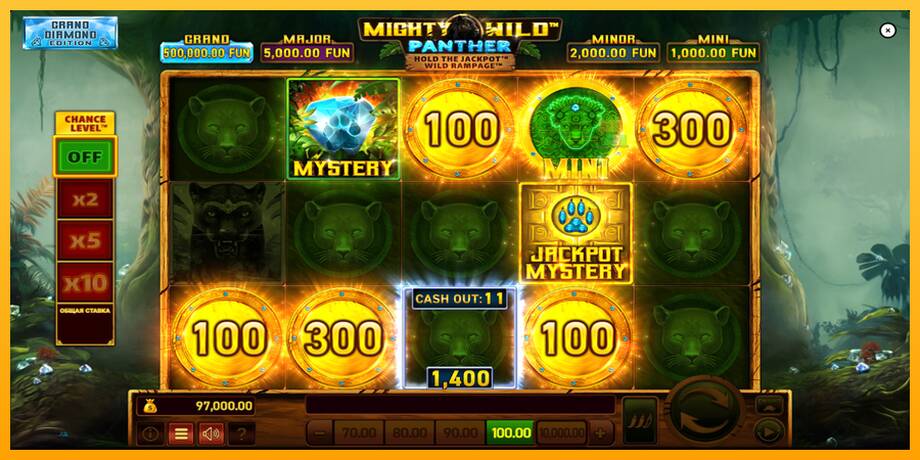 Mighty Wild: Panther Grand Diamond Edition lošimo automatas už pinigus, paveikslėlį 3