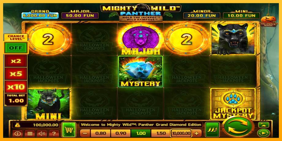 Mighty Wild: Panther Grand Diamond Edition Halloween Jackpots lošimo automatas už pinigus, paveikslėlį 1