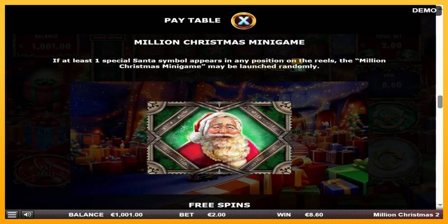 Million Christmas 2 lošimo automatas už pinigus, paveikslėlį 5