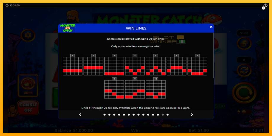 Monster Catch lošimo automatas už pinigus, paveikslėlį 7