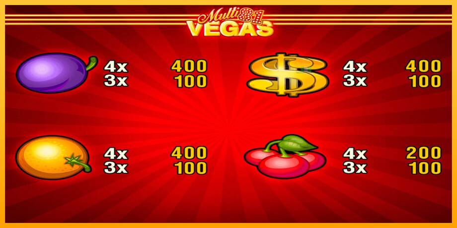 Multi Vegas 81 lošimo automatas už pinigus, paveikslėlį 3