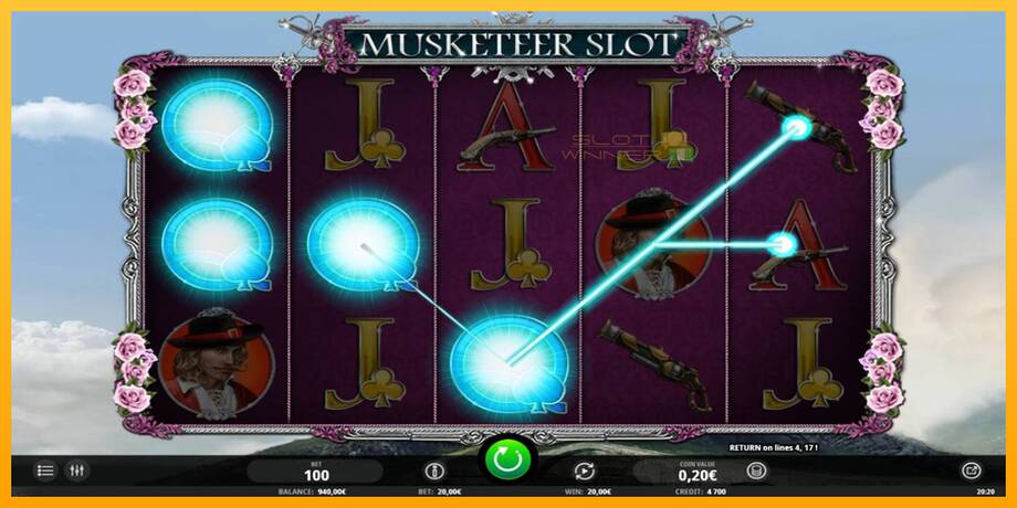 Musketeer Slot lošimo automatas už pinigus, paveikslėlį 3