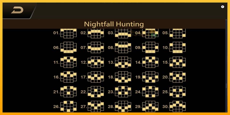 Nightfall Hunting lošimo automatas už pinigus, paveikslėlį 7