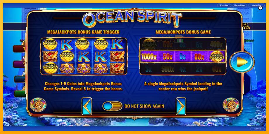 Ocean Spirit MegaJackpots lošimo automatas už pinigus, paveikslėlį 2