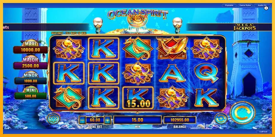 Ocean Spirit MegaJackpots lošimo automatas už pinigus, paveikslėlį 6