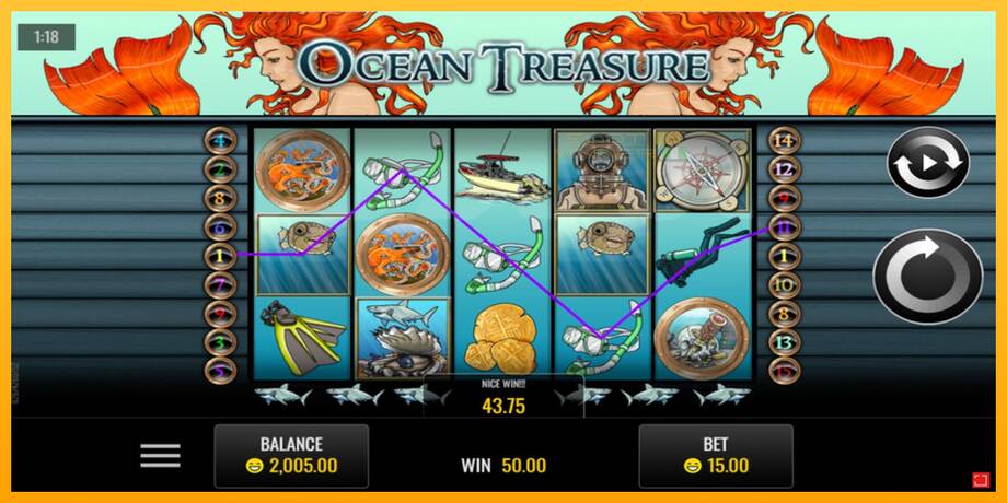 Ocean Treasure lošimo automatas už pinigus, paveikslėlį 2