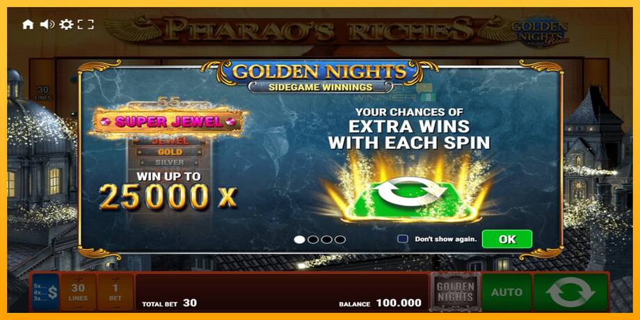 Pharaos Riches Golden Nights lošimo automatas už pinigus, paveikslėlį 1