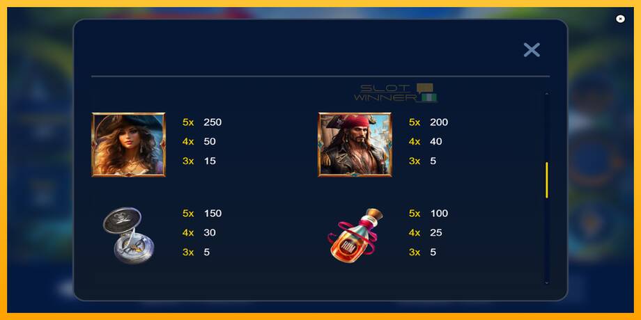 Pirate Gold Hold and Win lošimo automatas už pinigus, paveikslėlį 5