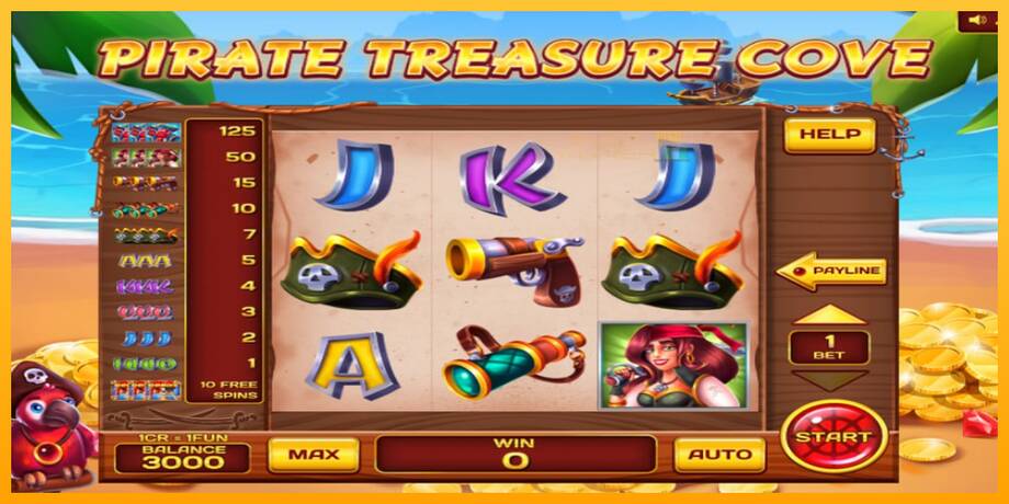 Pirate Treasure Cove Pull Tabs lošimo automatas už pinigus, paveikslėlį 1