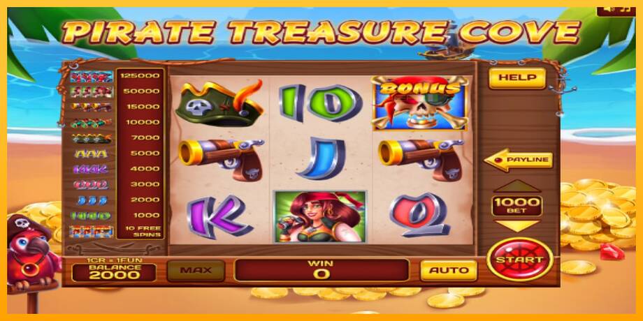 Pirate Treasure Cove Pull Tabs lošimo automatas už pinigus, paveikslėlį 3