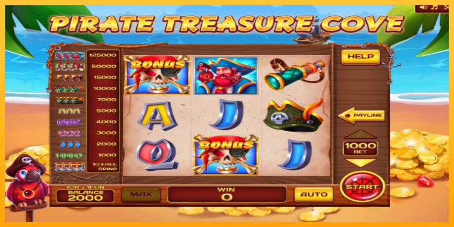 Pirate Treasure Cove Pull Tabs lošimo automatas už pinigus, paveikslėlį 4