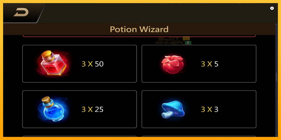 Potion Wizard lošimo automatas už pinigus, paveikslėlį 6