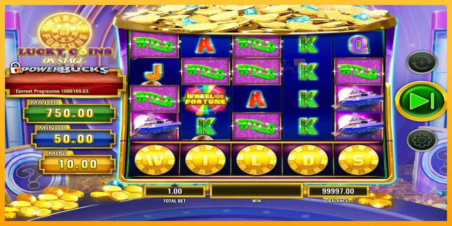 PowerBucks Wheel of Fortune Lucky Coins On Stage lošimo automatas už pinigus, paveikslėlį 3