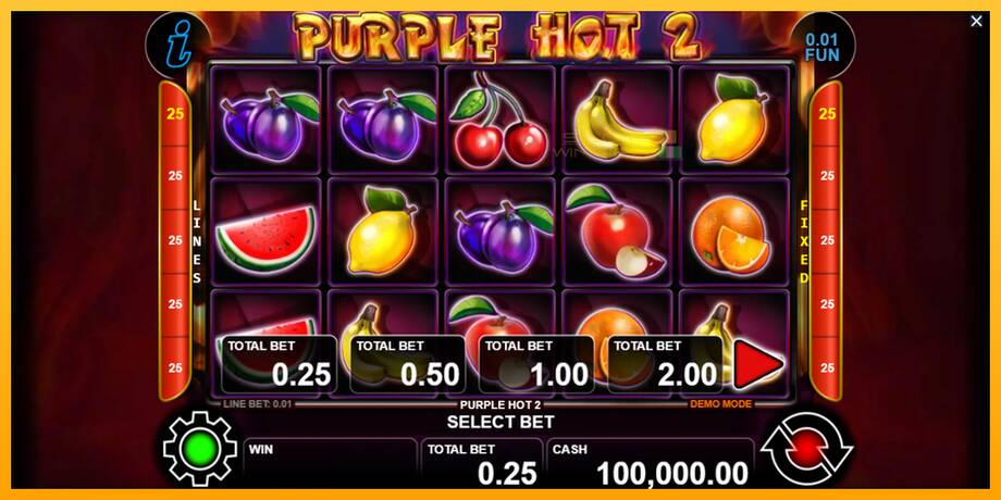 Purple Hot 2 lošimo automatas už pinigus, paveikslėlį 1