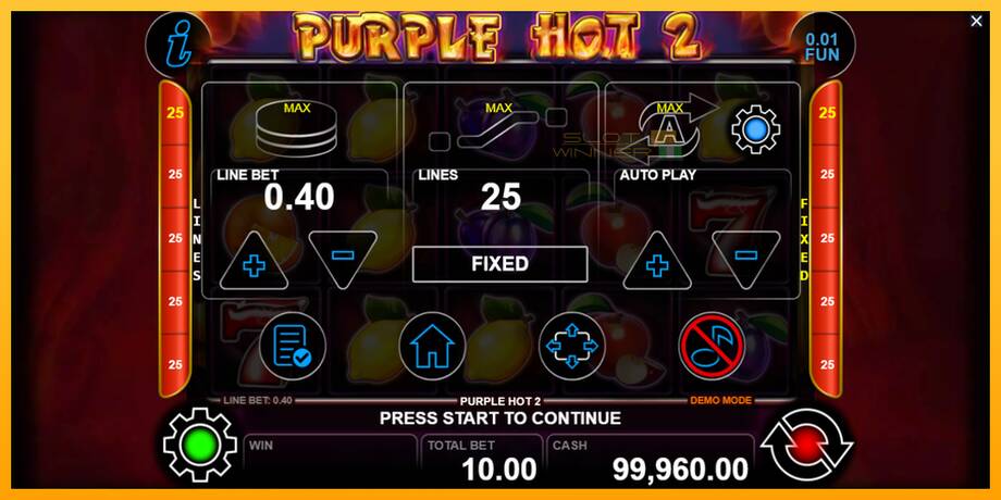 Purple Hot 2 lošimo automatas už pinigus, paveikslėlį 7