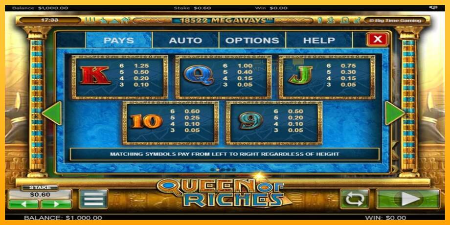 Queen of Riches lošimo automatas už pinigus, paveikslėlį 6