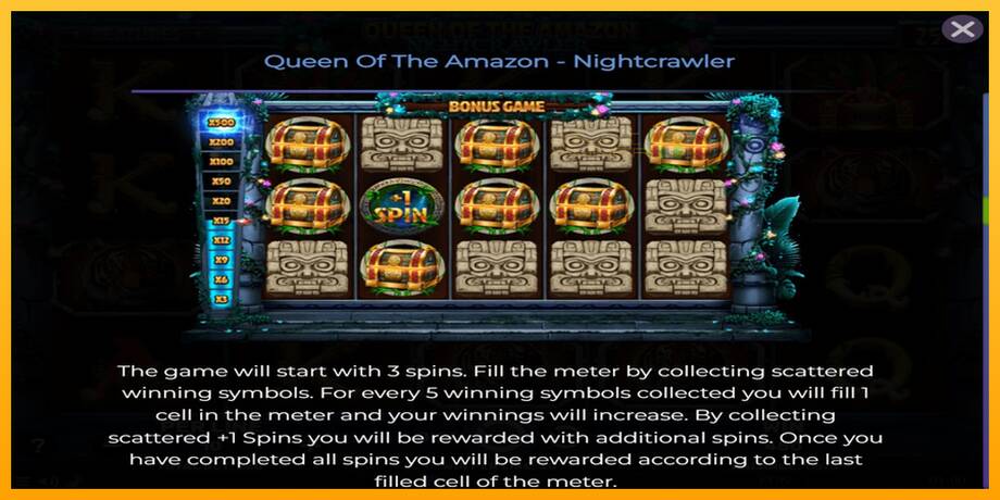 Queen of the Amazon - Nightcrawler lošimo automatas už pinigus, paveikslėlį 6