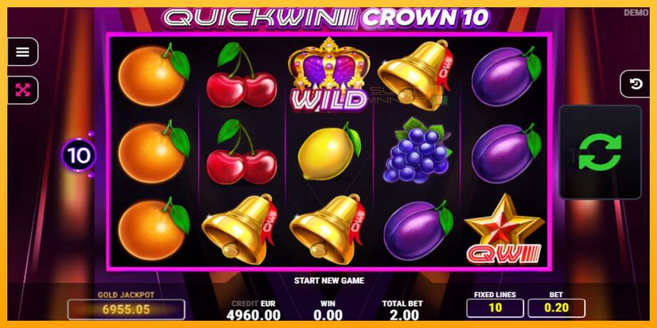 Quick Win Crown 10 lošimo automatas už pinigus, paveikslėlį 2