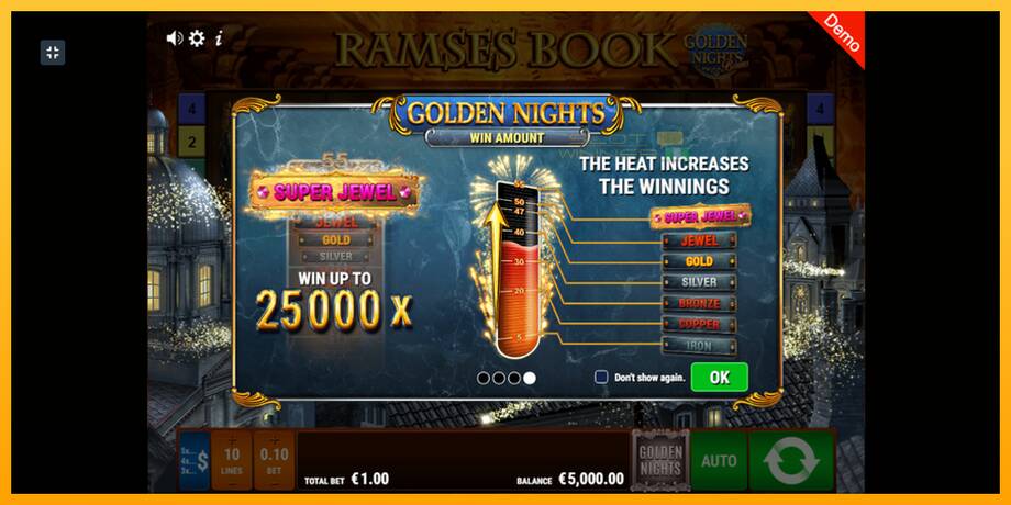 Ramses Book Golden Nights lošimo automatas už pinigus, paveikslėlį 1