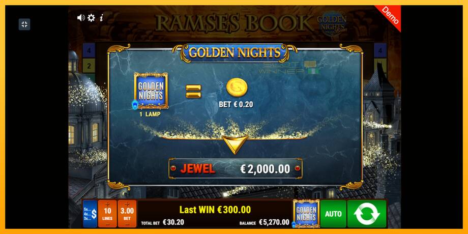 Ramses Book Golden Nights lošimo automatas už pinigus, paveikslėlį 4