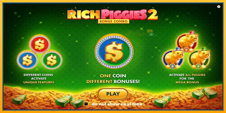 Rich Piggies 2: Bonus Combo lošimo automatas už pinigus, paveikslėlį 1