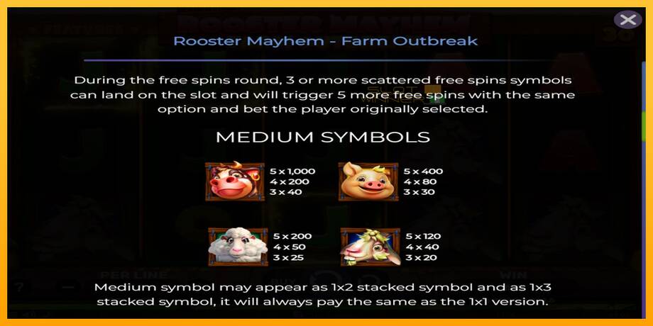 Rooster Mayhem Farm Outbreak lošimo automatas už pinigus, paveikslėlį 5