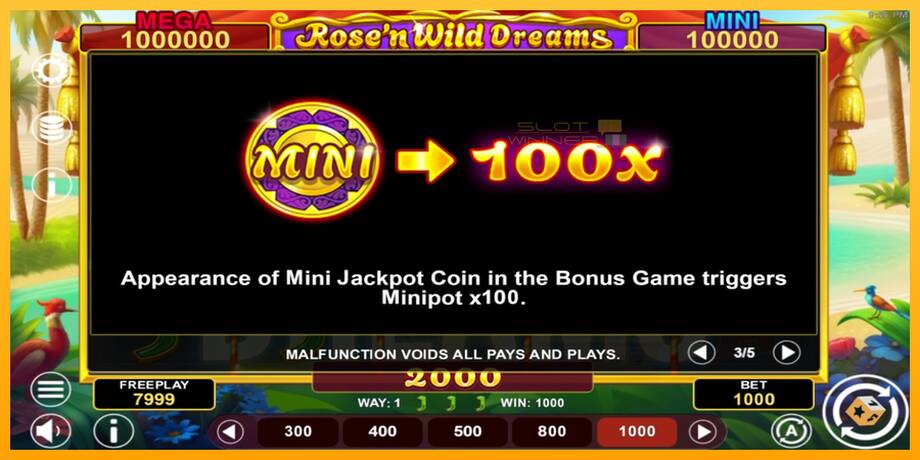 Rose’n Wild Dreams Hold & Win lošimo automatas už pinigus, paveikslėlį 6