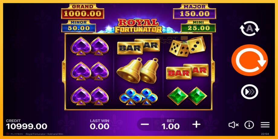 Royal Fortunator: Hold and Win lošimo automatas už pinigus, paveikslėlį 2