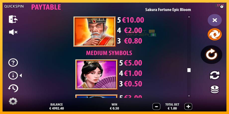 Sakura Fortune Epic Bloom lošimo automatas už pinigus, paveikslėlį 6