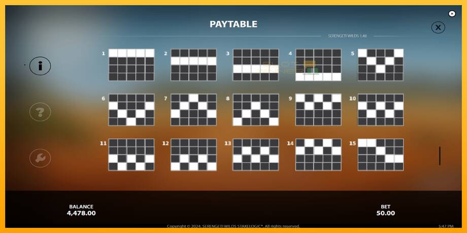 Serengeti Wilds lošimo automatas už pinigus, paveikslėlį 7