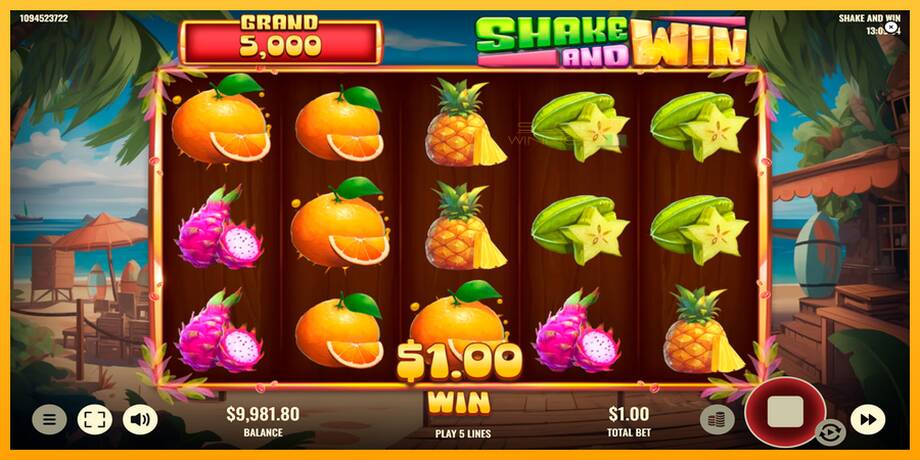 Shake and Win lošimo automatas už pinigus, paveikslėlį 3