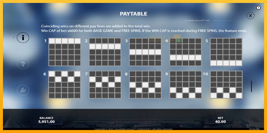 Snowflake Sorcery lošimo automatas už pinigus, paveikslėlį 7