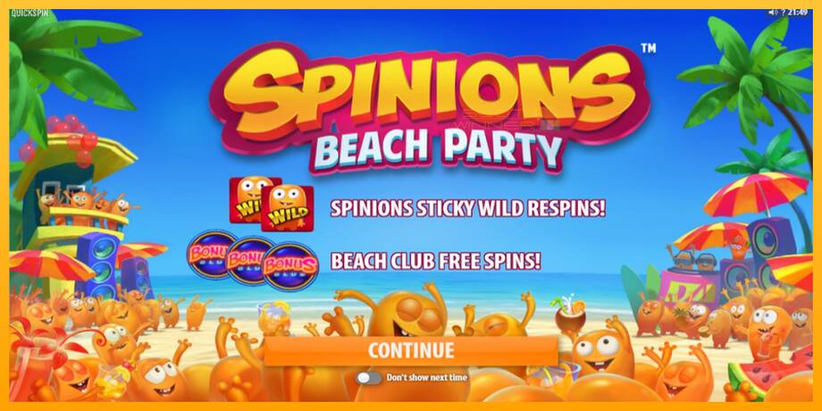 Spinions Beach Party lošimo automatas už pinigus, paveikslėlį 1