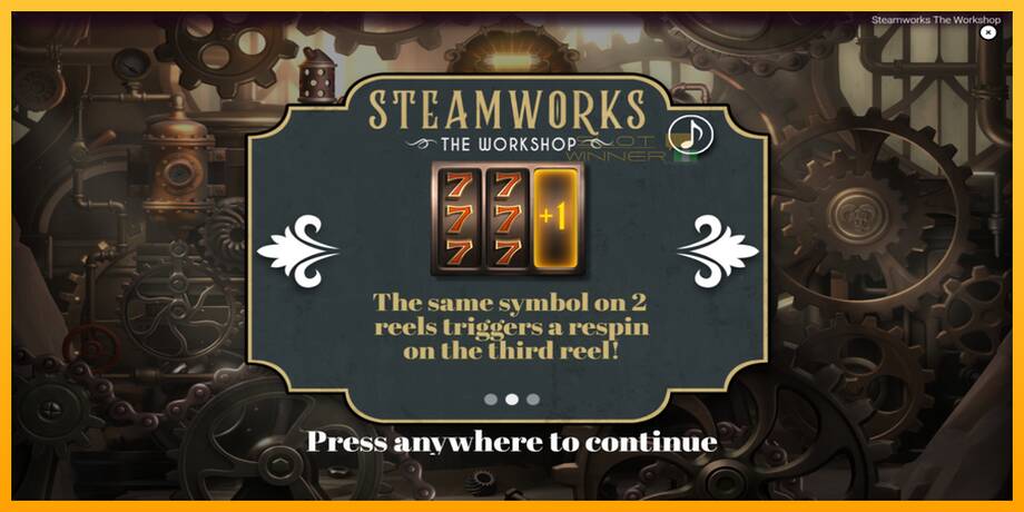 Steamworks - The Workshop lošimo automatas už pinigus, paveikslėlį 1